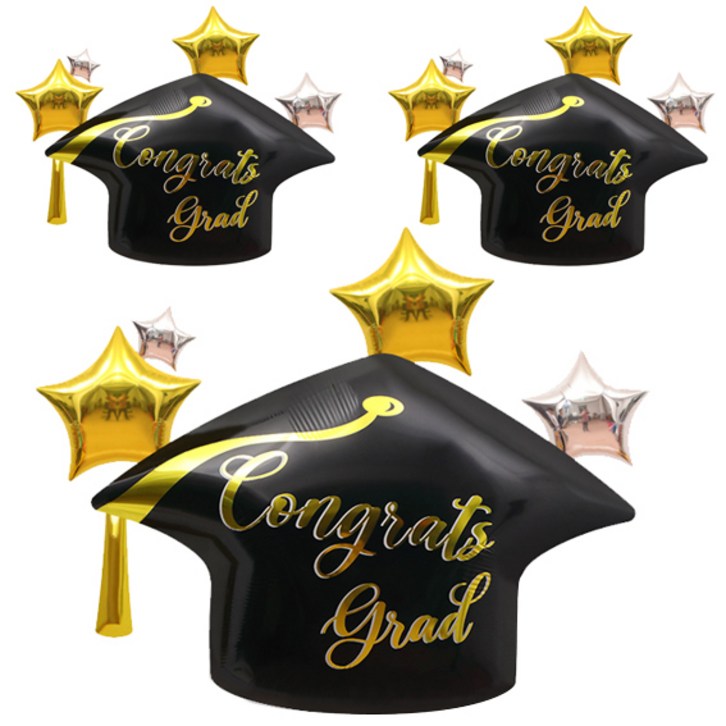 졸업 congrats grad 학사모 스타 풍선