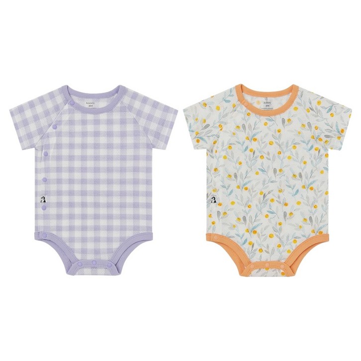 코니 신생아용 코튼메쉬 바디수트 2종 세트