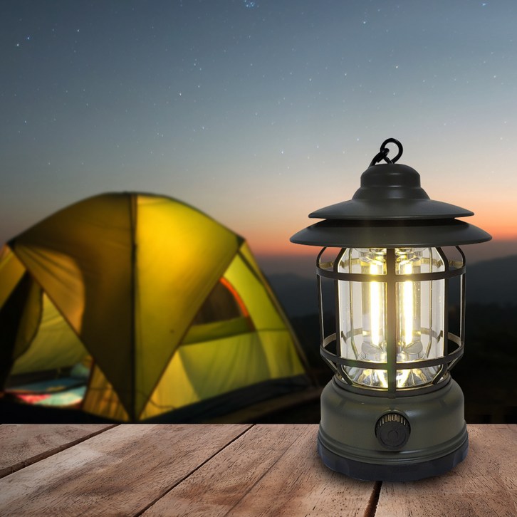 비상 충전식 빈티지 감성 LED 캠핑 랜턴 조명 램프 - 쇼핑뉴스