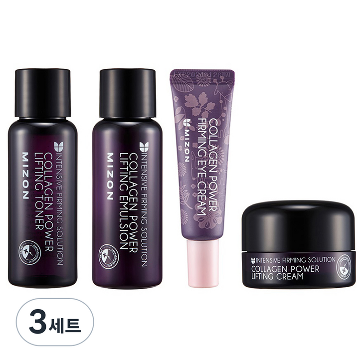 미즈온 콜라겐 기초화장품 미니어처 4종 세트, 3세트 미즈온 콜라겐 기초화장품 미니어처 4종 세트, 3세트