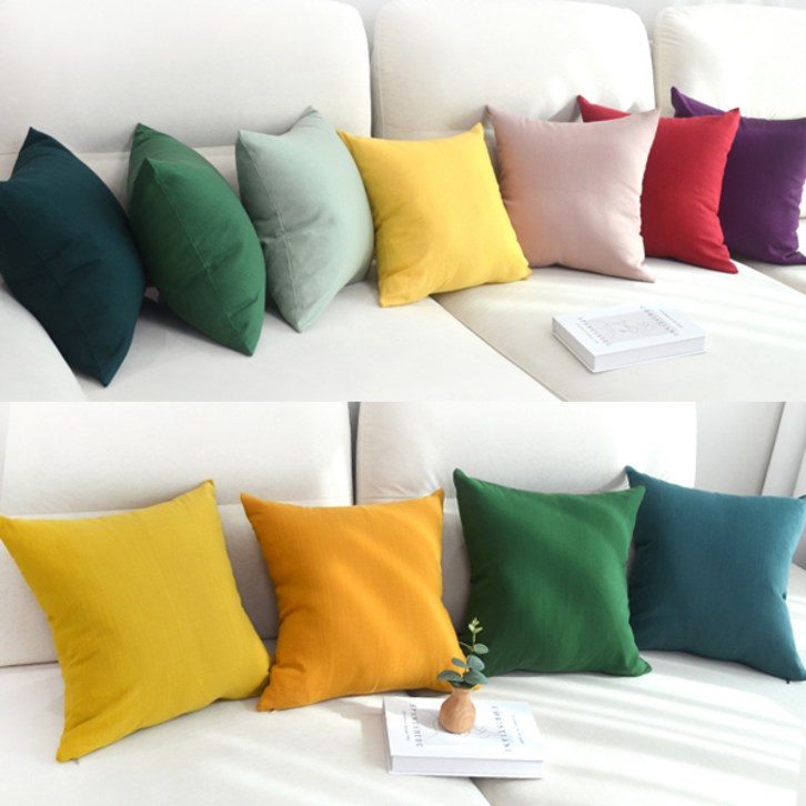 코튼데코 58컬러 단색솔리드쿠션 슬라브워싱 린넨 빈티지워싱 쇼파쿠션 쿠션커버 북유럽 거실 인테리어