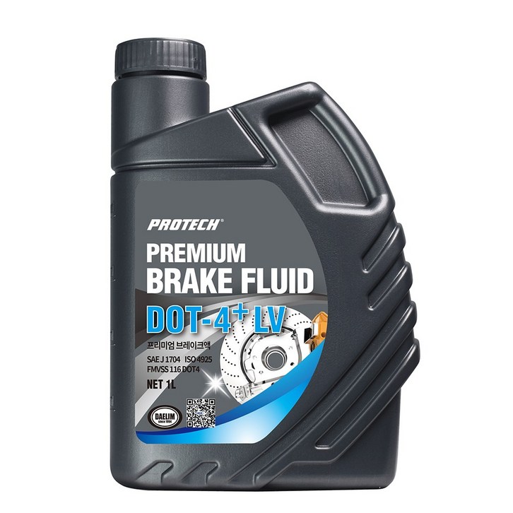 프로텍 저점도 브레이크오일 DOT4 LV 1L ABS ESP 스포츠카, 1개, DOT4LV