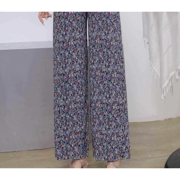 93cm 넉넉한 플리츠 꽃주름 냉기가득 홈웨어 냉장고 몸빼 바지