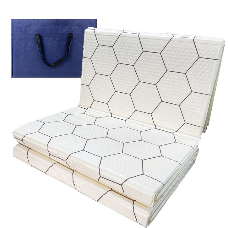 힐링캠프 3단 캠핑매트가방 특중형240x200 접이식 매트 돗자리 피크닉매트, C.화이트