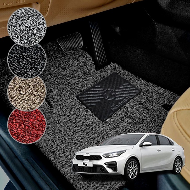 마르테가 기아 K3 GT 2018 코일매트 1열2열 세트 프리미엄 확장형, 레드, MKB04 K3GT