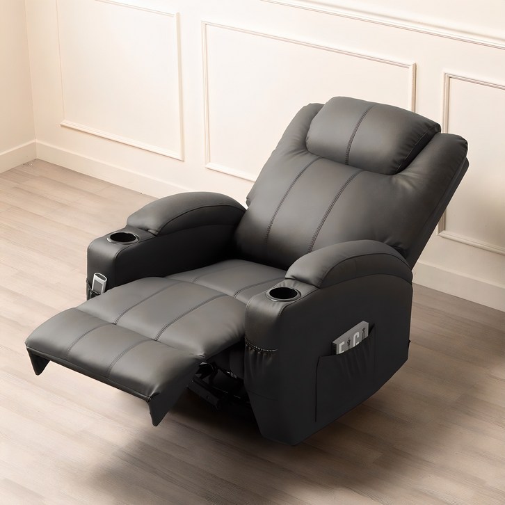 한정수량 즉시할인쿠폰 에보니아 이오 1인용 전동리클라이너 컵홀더형 에어레더