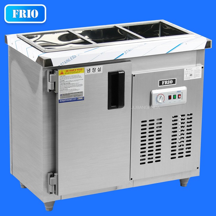 FRIO 프리오 업소용냉장고 반찬 작업대 테이블 김밥 토핑 셀프냉장고 올냉장 메탈재질 아나로그 컨트롤러, 53 토핑냉장고 8구 1500