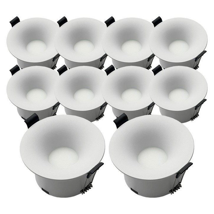 라인라이팅 LED 샤론 3인치 호른 다운라이트 확산형 12w 주광 전구 주백, 10개, 주백색아이보리빛