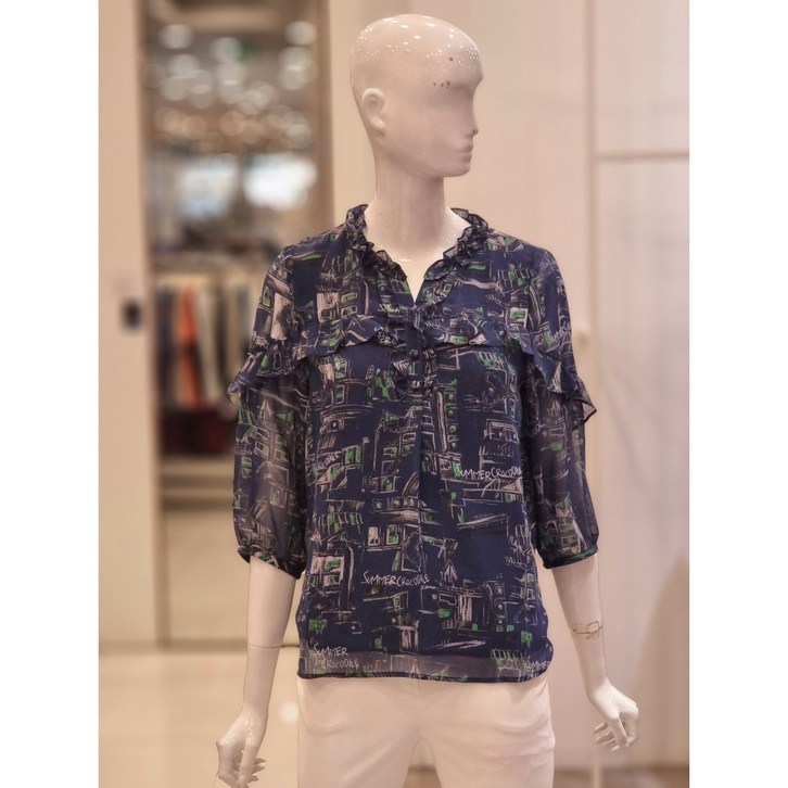 크로커다일레이디 CLDMBL123프릴디테일 프린트블라우스JK 824144