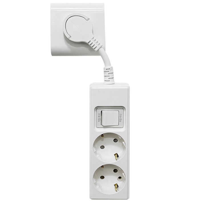 제로갭 납작 슬림 짧은 멀티탭 통합 스위치 고용량 2구