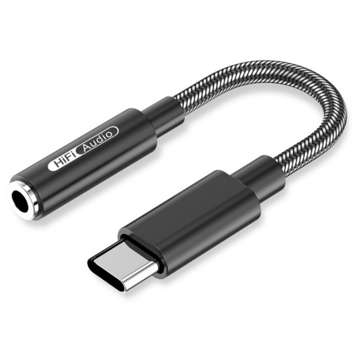 시그델 HiFi 고음질 ALC5686 C타입 꼬다리 DAC 덱 3.5mm 32BIT 384KHZ 이어폰 변환 앰프 꼬다리덱 오디오 헤드폰 젠더 MD03, 1개, 블랙, 11cm