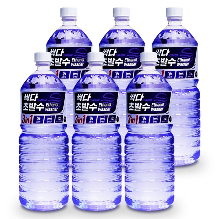 필터포유 싹다 3 in 1 초 발수 코팅 에탄올 워셔액, 1.8L, 6개