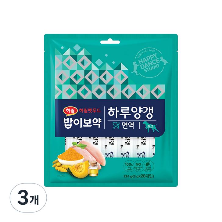 하림펫푸드 밥이보약 도그 하루양갱 간식 면역 28p, 면역, 224g, 3개 하림펫푸드 밥이보약 도그 하루양갱 간식 면역 28p, 면역, 224g, 3개