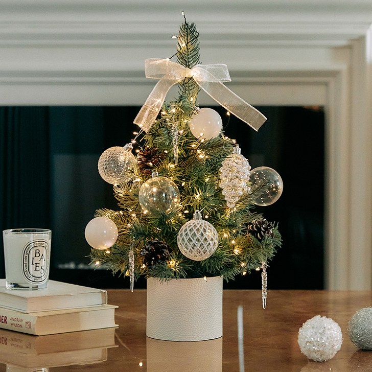 베베데코 크리스마스 미니 트리 풀세트  리모컨  LED 150구 웜지네전구 USB