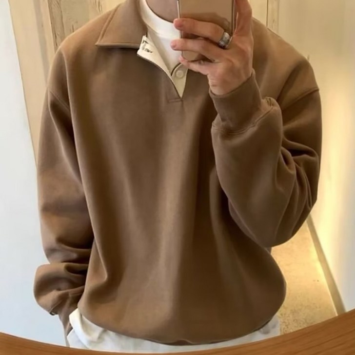DM 투톤 배색 카라 맨투맨 DM 투톤 배색 카라 맨투맨