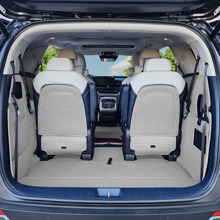 오토가드 카니발 전용 차박 캠핑 퀼팅 가죽 트렁크 매트 풀세트, KA4 4세대 카니발 FL 포함 9인승 가솔린 디젤 HEV, 그레이