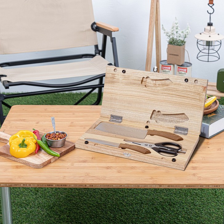 나드레타 감성 캠핑 최고급 프리미엄 칼캄포 도마 4종세트