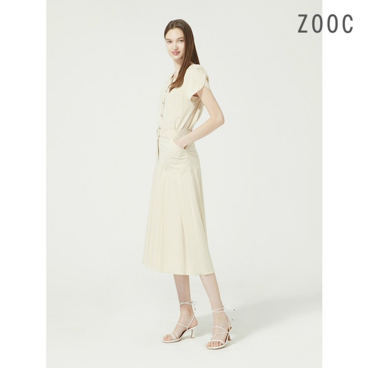 백화점 정품 주크 스커트 벨티드 플리츠 LEZ232MSD035