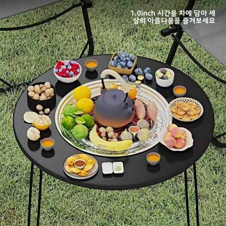 야외 바베큐 가정용 무연 바베큐 휴대용 접이식 바베큐 테이블 숯불 바베큐 야외 정원 난로 차 끓이기