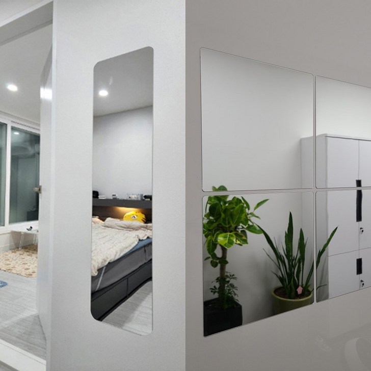 대형 모칸도 아크릴 거울 65X90cm 모서리 라운드형 접착식 DIY거울 두께 2mm, 모서리라운드 65X90 2mm