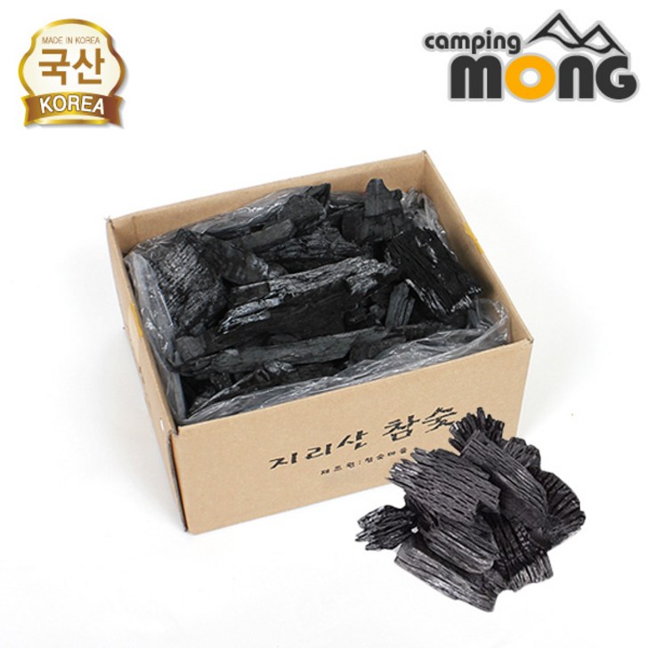 꾸버스 지리산 참숯 4kg 바베큐숯 박스숯 국산 백탄 캠핑숯 숯불바베큐 구이용숯 차콜, 4kg, 1개