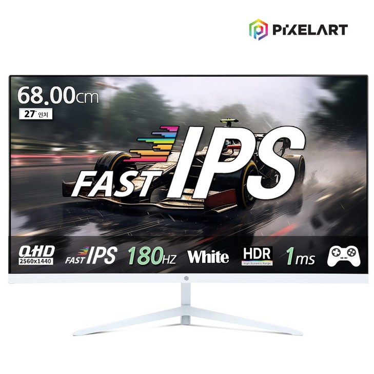 연말이벤트픽셀아트 PIXELART PAQ2718W 화이트 무결점 QHD 180Hz FastIPS 게이밍 모니터, 68cm, PAQ2718W