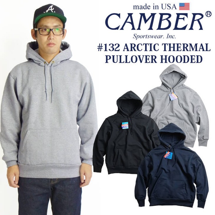 캠버 후드 티셔츠 아크틱 써멀 풀오버 12.5OZ 3컬러 CAMBER 132 일본 정규품