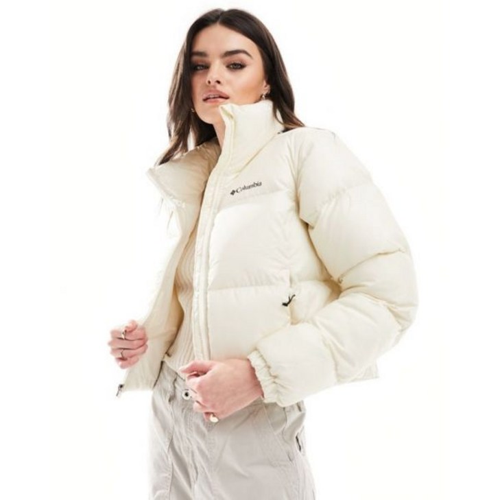 컬럼비아 퍼펙트 크롭 자켓 크림색 단독 ASOS