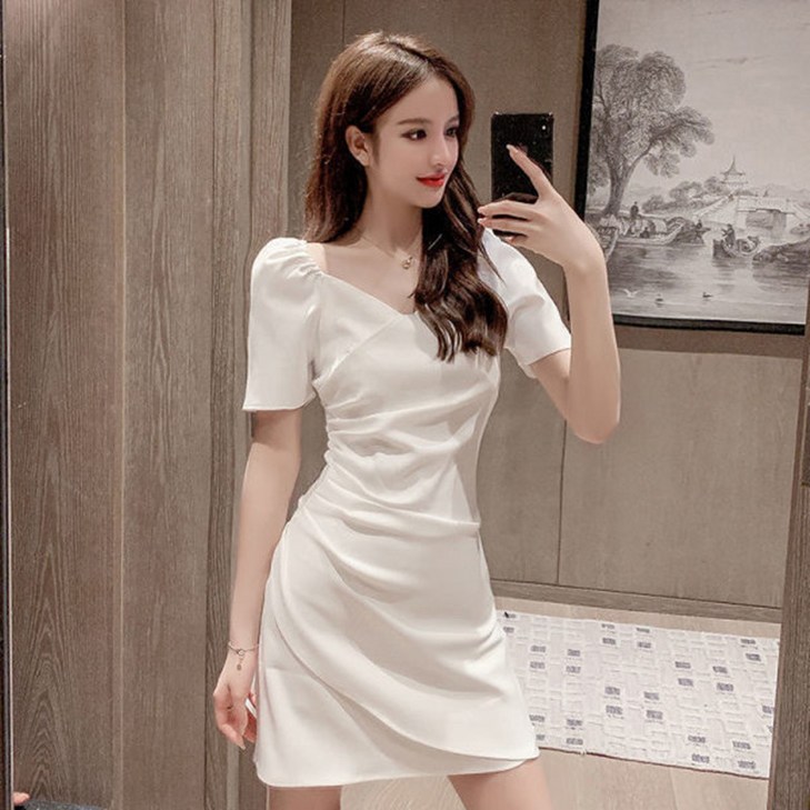 KEELIA 여름 슬림 반팔 원피스