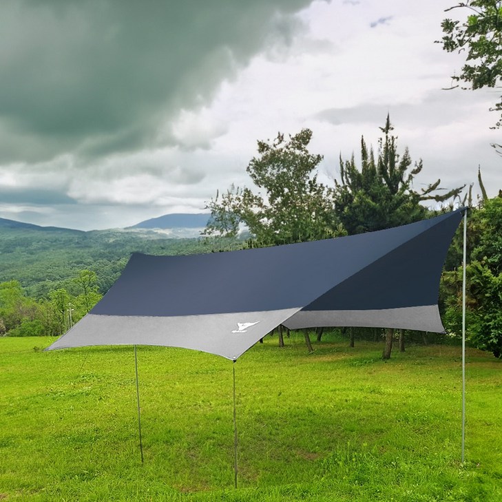 K4Camp 아웃도어 NEW 육각 헥사타프 소형 중형 대형 타프 그늘막, 차콜