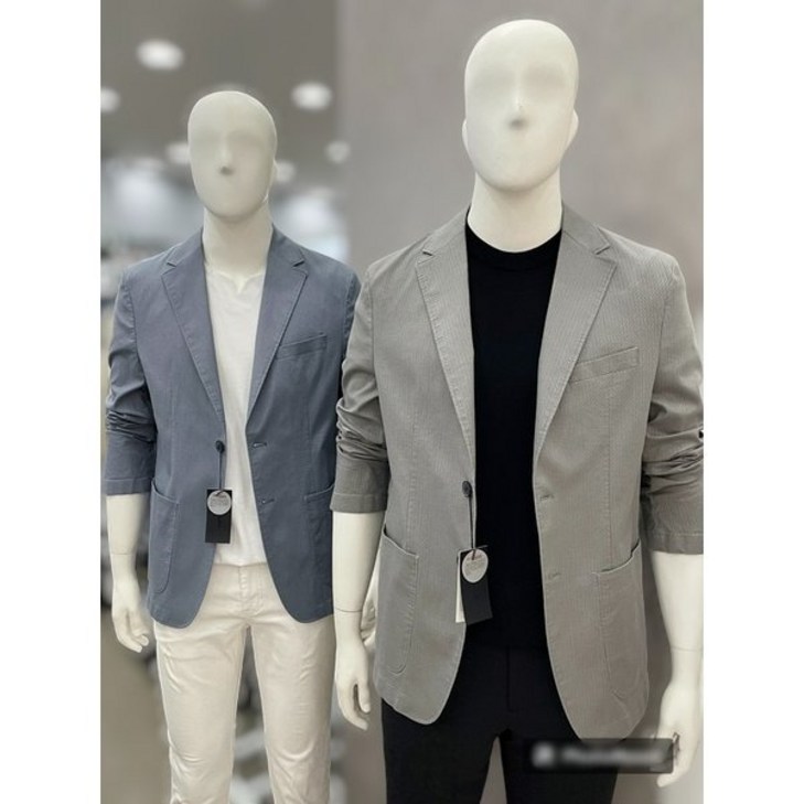 트루젠 남성 코튼 여름 캐주얼 면 콤비 자켓 2컬러  블루, 그레이JK 116403