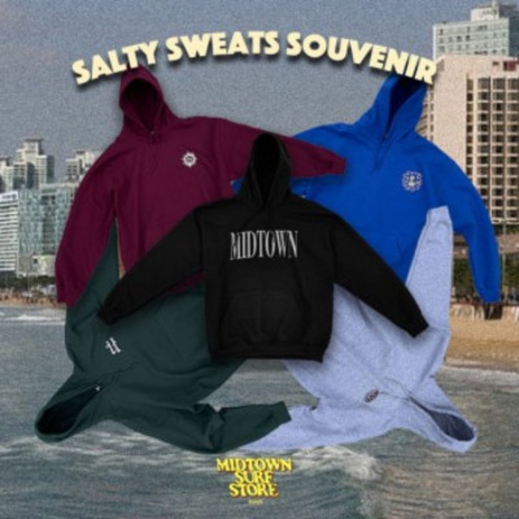 GLIDE SALTY SWEATS HOODI 부산 기념품 서핑 후드 티셔츠