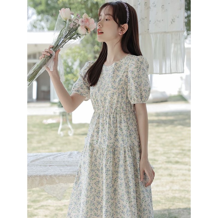 신상 여름 모리 키 부드러운 고등학교 중학생 스커트  플라워 원피스 작은
