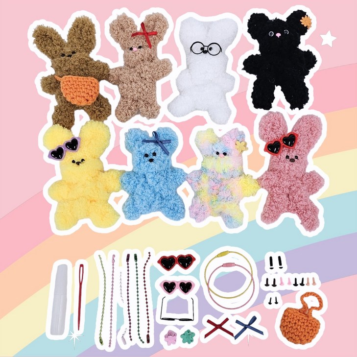 헬로우하비 모루인형 만들기 DIY 키트 풀세트, 1개 헬로우하비 모루인형 만들기 DIY 키트 풀세트, 1개