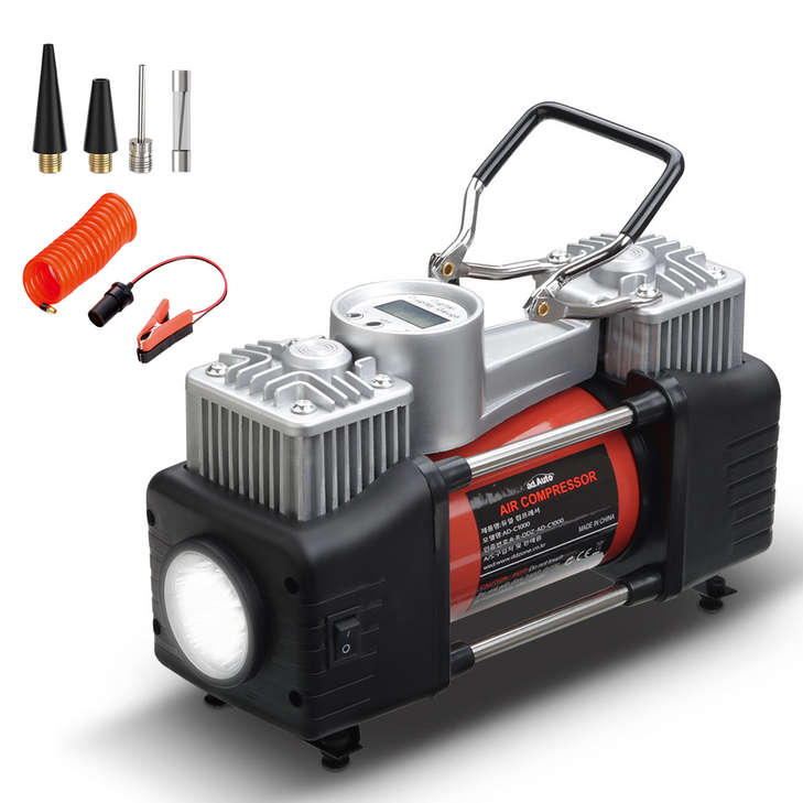 애디오토 차량용 듀얼 실린더 디지털 에어컴프레셔 ADC1000