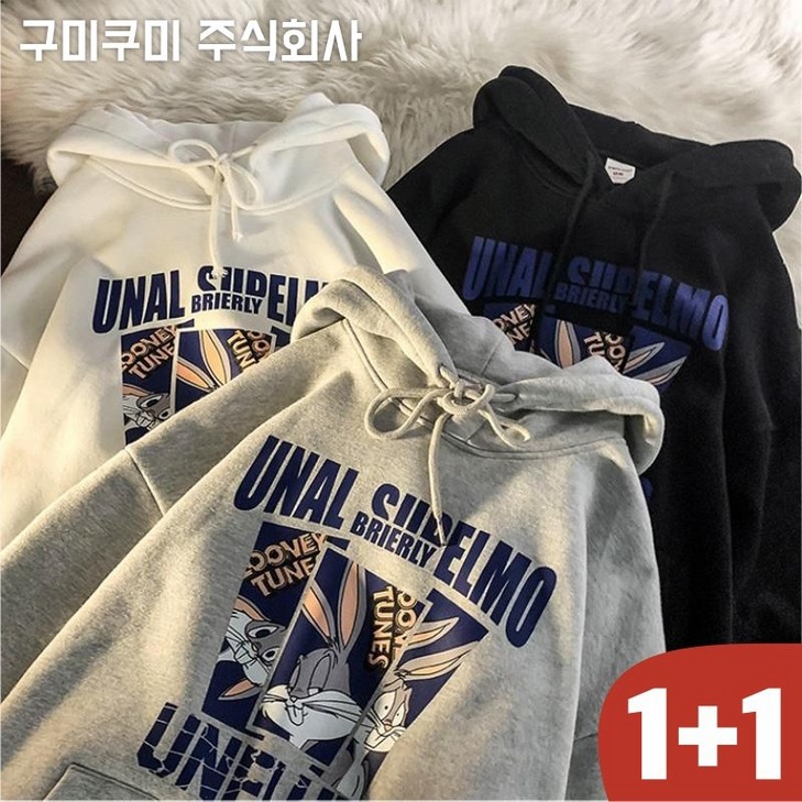 러브심플 간절기 11 특가상품 빅사이즈 남녀공용 캐릭터 후드티 남자여자 가을겨울 얇은기모 루즈핏 프린트 커플 BF 제인드 베이직 스포츠 프린팅 캐주얼 데일리 맨투맨