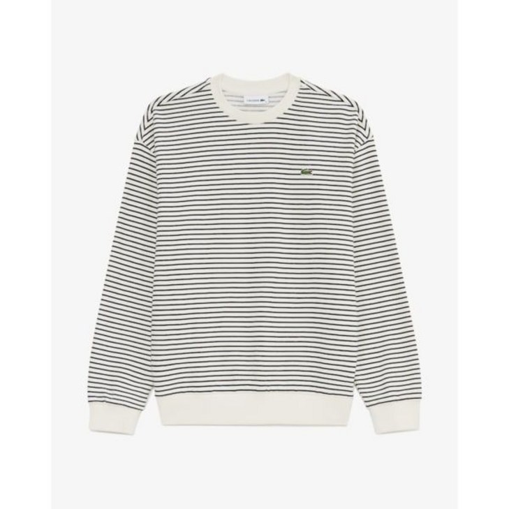 매장정품 LACOSTE 라코스테 브랜드관 여성 25FW 스트라이프 크루넥 스웻셔츠 SF931E55N 031 블랙 707831