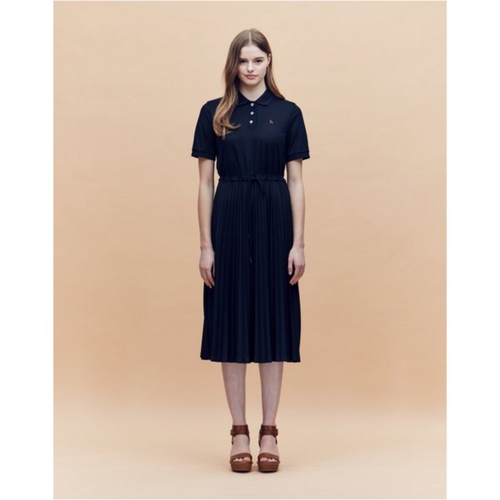 백화점 헤지스레이디스 25SSHSDR5BC35아이코닉 플리츠믹스 피케 반팔 원피스 네이비 103168