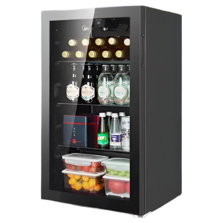 쿨리올 온도조절 미니냉장고 원룸 냉동고 소형 레트로 저소음 사무실 1도어 가정용, 옵시디언 블랙 95L