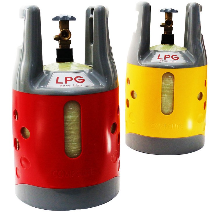 다원텍 콤포라이트 LPG 가스통 가벼운 플라스틱 휴대용 캠핑용 (충전기한 2029년 12월 최신품)