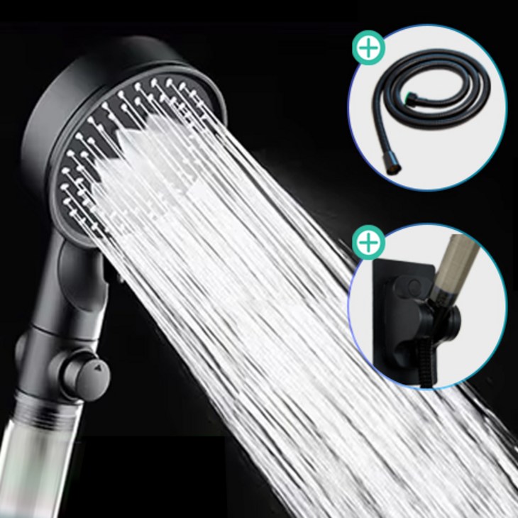 코멧 홈 강력수압 필터 샤워기  샤워호스  샤워기 거치대 세트