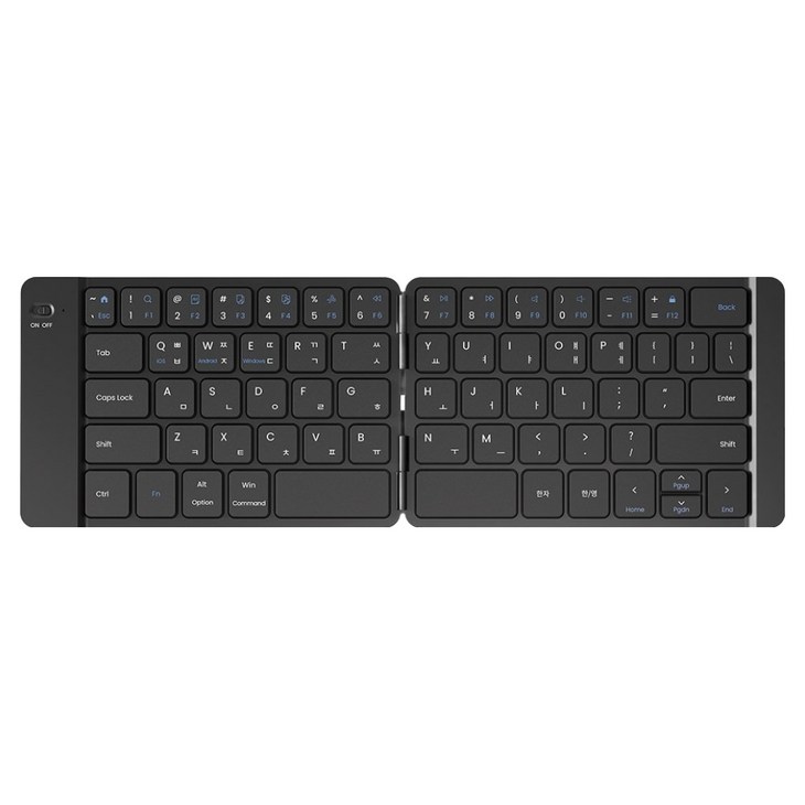 엑토 저소음 접이식 슬림 휴대용 무선 블루투스 키보드, 블랙, BTK13