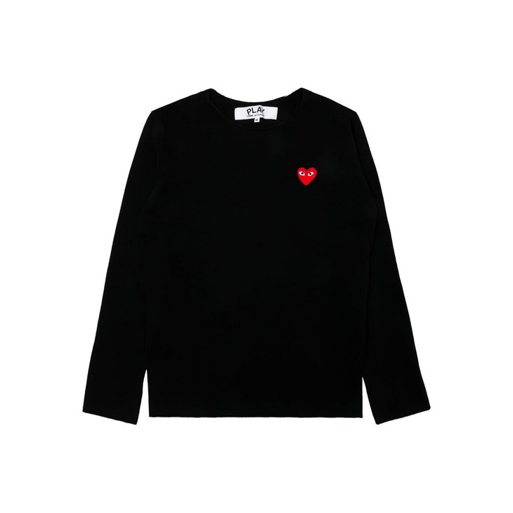 꼼데가르송플레이 하트 패치 크루넥 스웨터