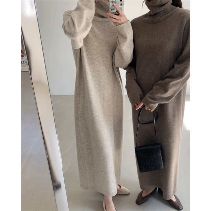 루어스룸 도톰이 루즈핏 니트 원피스2color