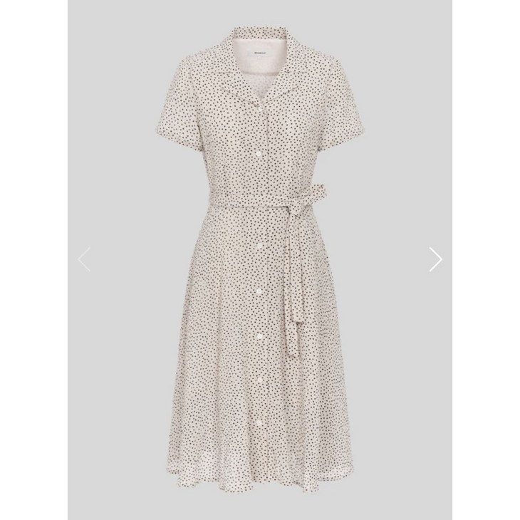 브랜드정품 빈폴레이디스 도트 오픈 칼라 원피스  아이보리 BF5671C120 간절기 브랜드 백화점