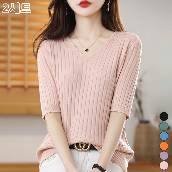 DarjinQD 여성용 5부 반팔 티셔츠 BH435