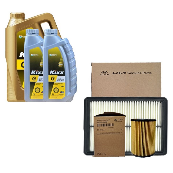 쏘렌토MQ4 2.5 가솔린 터보 킥스 G 5W30(6L)/SP 순정 필터 엔진오일세트 2S000-L1000