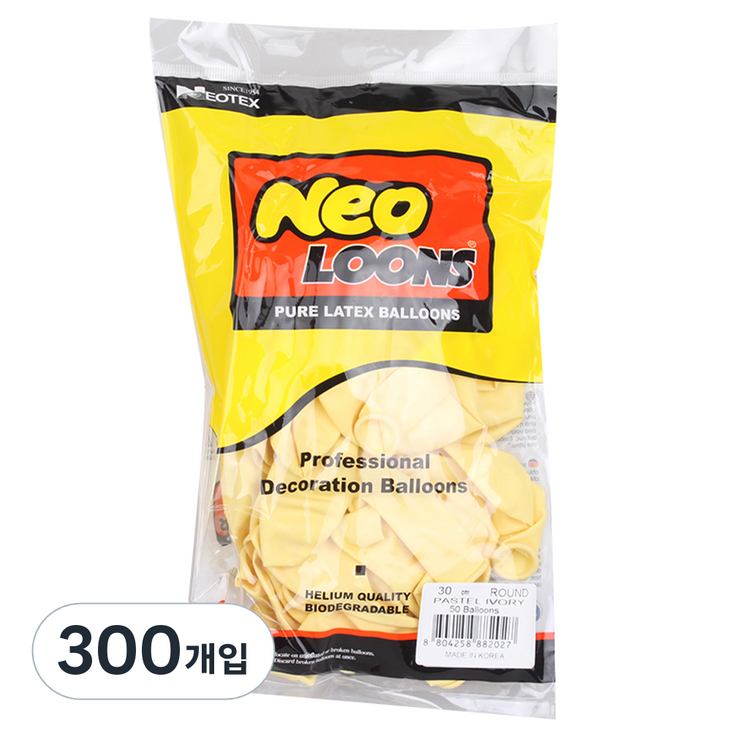 네오룬스 30 cm 라운드풍선, 파스텔 아이보리, 300개