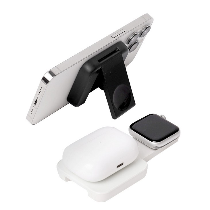 맥세이프 충전기 아이폰 애플워치 3in1 고속 올인원 에어 무선충전기, 1개, 블랙