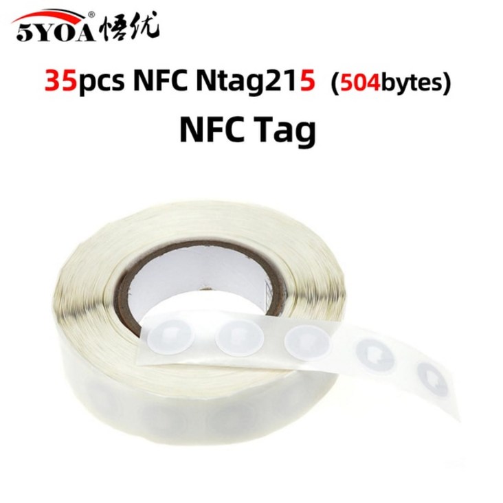 rfid태그 nfc태그  NFC 라벨 스티커 프로토콜 범용 RFID 태그 휴대폰 배지 25mm 13.56MHz ISO14443A 80 개 35 25 18